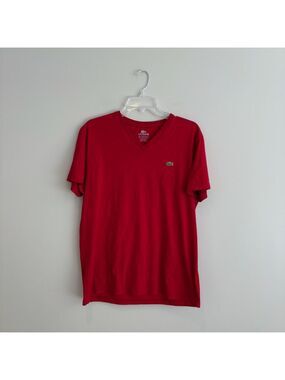 Lacoste Red Short Sleeve Tee Classic Crew Neck